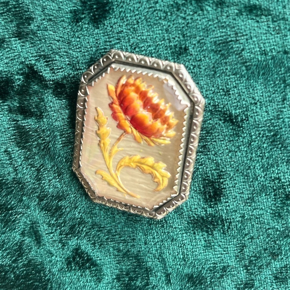 Vintage Victorian Reverse Intaglio Pin Brooch